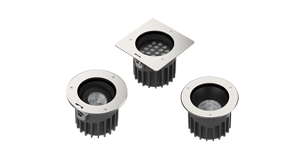 Luminaire encastré au sol à LED de la famille EARTHA